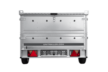 Laden Sie das Bild in den Galerie-Viewer, Einachsiger Anhänger auf Blattfedern 264×125 UNITRAILER GARDEN 264/R KIPP mit BIS-Seitenwänden und Aluminiumabdeckung-Neu