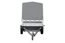 Laden Sie das Bild in den Galerie-Viewer, Einachsiger Anhänger mit Blattfedern 264×125 UNITRAILER FORCE 264/R KIPP mit H-1100 Rahmen und grauer Plane-Neu