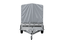 Laden Sie das Bild in den Galerie-Viewer, Einachsiger Anhänger mit Blattfedern 264×125 UNITRAILER FORCE 264/R KIPP mit H-1100 Rahmen und grauer Plane-Neu