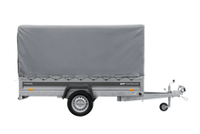Laden Sie das Bild in den Galerie-Viewer, Einachsiger Anhänger mit Blattfedern 264×125 UNITRAILER FORCE 264/R KIPP mit H-1100 Rahmen und grauer Plane-Neu