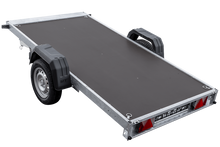 Laden Sie das Bild in den Galerie-Viewer, Einachsiger Anhänger mit Blattfedern 264×125 UNITRAILER FORCE 264/R KIPP mit H-1100 Spriegel und blauer Plane-Neu