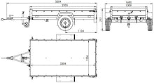 Laden Sie das Bild in den Galerie-Viewer, Faltbarer Anhänger GARDEN TRAILER 230 KIPP mit zusätzlichen Bordwänden, Stützrad und Flachplane-Neu