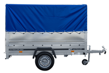 Laden Sie das Bild in den Galerie-Viewer, Führerschein B Anhänger GARDEN TRAILER 230 KIPP mit Stützrad, zusätzlichen Bordwänden, Hochplane und Hochspriegel H800-Neu