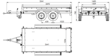 Laden Sie das Bild in den Galerie-Viewer, GARDEN TRAILER 264/2 KIPP MIT STÜTZRAD, GRAUE FLACHPLANE UND PLANENTRÄGER-Neu