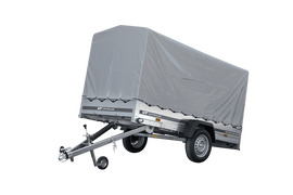 GARDEN TRAILER 264 KIPP MIT STÜTZRAD, H1100-HOCHSPRIEGEL UND GRAUER PLANE-Neu