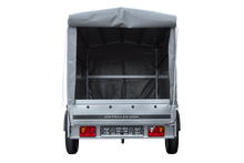 Laden Sie das Bild in den Galerie-Viewer, GARDEN TRAILER 264 KIPP MIT STÜTZRAD, H1100-HOCHSPRIEGEL UND GRAUER PLANE-Neu