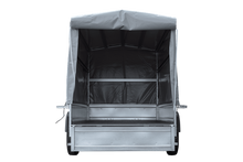 Laden Sie das Bild in den Galerie-Viewer, GARDEN TRAILER 264 KIPP MIT STÜTZRAD, H1100-HOCHSPRIEGEL UND GRAUER PLANE-Neu