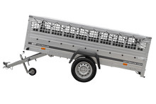 Laden Sie das Bild in den Galerie-Viewer, GARDEN TRAILER 264 KIPP mit Gitteraufsatz, Flachplane und Stützrad-Neu