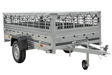 Laden Sie das Bild in den Galerie-Viewer, GARDEN TRAILER 264 KIPP mit Gitteraufsatz, Flachplane und Stützrad-Neu
