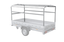 Laden Sie das Bild in den Galerie-Viewer, Anhänger 264×125 UNITRAILER FORCE 264 KIPP ungebremst mit H-1100 Rahmen und grauer Plane-Neu