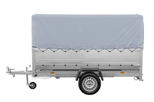 Laden Sie das Bild in den Galerie-Viewer, Kfz Anhänger mit Plane GARDEN TRAILER 264 KIPP [mit Stützrad, zusätzlichen Bordwänden, Hochplane und Hochspriegel]-Neu