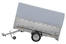 Laden Sie das Bild in den Galerie-Viewer, Kfz Anhänger mit Plane GARDEN TRAILER 264 KIPP [mit Stützrad, zusätzlichen Bordwänden, Hochplane und Hochspriegel]-Neu