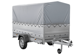 Kfz Anhänger mit Plane GARDEN TRAILER 264 KIPP [mit Stützrad, zusätzlichen Bordwänden, Hochplane und Hochspriegel]-Neu