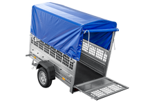 Laden Sie das Bild in den Galerie-Viewer, Kipp Anhänger Garden Trailer 200 KIPP mit Laubgitteraufsatz, Hochplane, Hochspriegel und Stützrad-Neu
