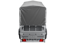 Laden Sie das Bild in den Galerie-Viewer, Kippanhänger Garden Trailer 200 KIPP 200×106 cm 750 kg mit Laubgitteraufsatz, Hochplane, Hochspriegel und Stützrad-Neu