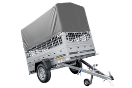 Kippanhänger Garden Trailer 200 KIPP 200×106 cm 750 kg mit Laubgitteraufsatz, Hochplane, Hochspriegel und Stützrad-Neu