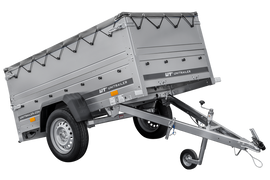 Kippbarer Pkw Anhänger GARDEN TRAILER 200 KIPP mit zusätzlichen Bordwänden, Stützrad und Flachplane-Neu