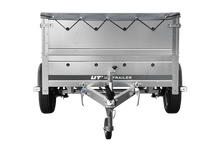 Laden Sie das Bild in den Galerie-Viewer, Leichtanhänger auf Blattfedern 200×125 UNITRAILER GARDEN 201/R KIPP mit BIS-Seiten, H-0-Rahmen und grauer Plane-Neu