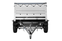 Laden Sie das Bild in den Galerie-Viewer, Leichtanhänger auf Blattfedern 200×125 UNITRAILER GARDEN 201/R KIPP mit BIS-Seiten, H-0-Rahmen und grauer Plane-Neu