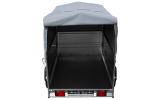 Laden Sie das Bild in den Galerie-Viewer, Leichtanhänger auf Blattfedern 200×125 UNITRAILER GARDEN 201/R KIPP mit BIS-Seiten, H-800-Rahmen und grauer Plane-Neu