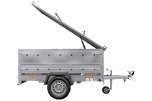 Laden Sie das Bild in den Galerie-Viewer, Leichtanhänger auf Federn 200×125 UNITRAILER GARDEN 201/R KIPP mit BIS-Seiten und Aluminiumabdeckung-Neu