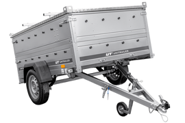 Leichtanhänger auf Federn 200×125 UNITRAILER GARDEN 201/R KIPP mit BIS-Seiten und Aluminiumabdeckung-Neu