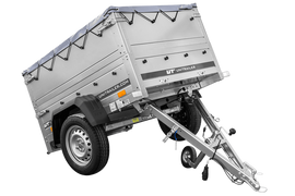 Neu Anhänger GARDEN TRAILER 150 KIPP mit zusätzlichen Bordwänden, Stützrad und Flachplane-Neu