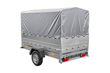 Laden Sie das Bild in den Galerie-Viewer, PKW-Anhänger 230×125 UNITRAILER GARDEN 230 FD mit BIS-Seiten, H-800-Gestell und grauer Plane-Neu