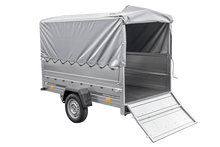 Laden Sie das Bild in den Galerie-Viewer, PKW-Anhänger 230×125 UNITRAILER GARDEN 230 FD mit BIS-Seiten, H-800-Gestell und grauer Plane-Neu
