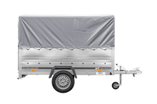 Laden Sie das Bild in den Galerie-Viewer, PKW-Anhänger 230×125 UNITRAILER GARDEN 230 FD mit BIS-Seiten, H-800-Gestell und grauer Plane-Neu