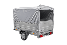 Laden Sie das Bild in den Galerie-Viewer, PKW-Anhänger 230×125 UNITRAILER GARDEN 230 FD mit BIS-Seiten, H-800-Gestell und grauer Plane-Neu