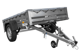 PKW-Anhänger auf Blattfedern 200×125 UNITRAILER GARDEN 201/R KIPP mit H-0 Rahmen und grauer Plane-Neu