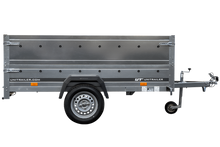 Laden Sie das Bild in den Galerie-Viewer, Pkw Anhänger Kipper 230×125 Garden Trailer 230 KIPP Unitrailer 750 kg mit Stützrad und zusätzlichen Bordwänden-Neu