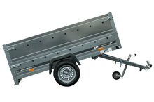 Laden Sie das Bild in den Galerie-Viewer, Pkw Anhänger Kipper 230×125 Garden Trailer 230 KIPP Unitrailer 750 kg mit Stützrad und zusätzlichen Bordwänden-Neu
