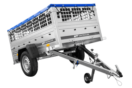 Pkw Planenanhänger GARDEN TRAILER 200 KIPP mit Laubgitteraufsatz, Stützrad, Flachplane und Planenträger-Neu
