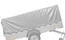 Laden Sie das Bild in den Galerie-Viewer, Autotransportanhänger 264×125 UNITRAILER FORCE 264 KIPP mit Gitterwänden, H-800 Rahmen und grauer Plane-Neu