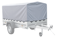 Laden Sie das Bild in den Galerie-Viewer, PKW-Anhänger 230×125 UNITRAILER GARDEN 230 FD mit BIS-Seiten, H-800-Gestell und grauer Plane-Neu