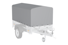 Laden Sie das Bild in den Galerie-Viewer, Kippanhänger Garden Trailer 200 KIPP 200×106 cm 750 kg mit Laubgitteraufsatz, Hochplane, Hochspriegel und Stützrad-Neu