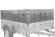 Laden Sie das Bild in den Galerie-Viewer, Neu Anhänger GARDEN TRAILER 150 KIPP mit zusätzlichen Bordwänden, Stützrad und Flachplane-Neu